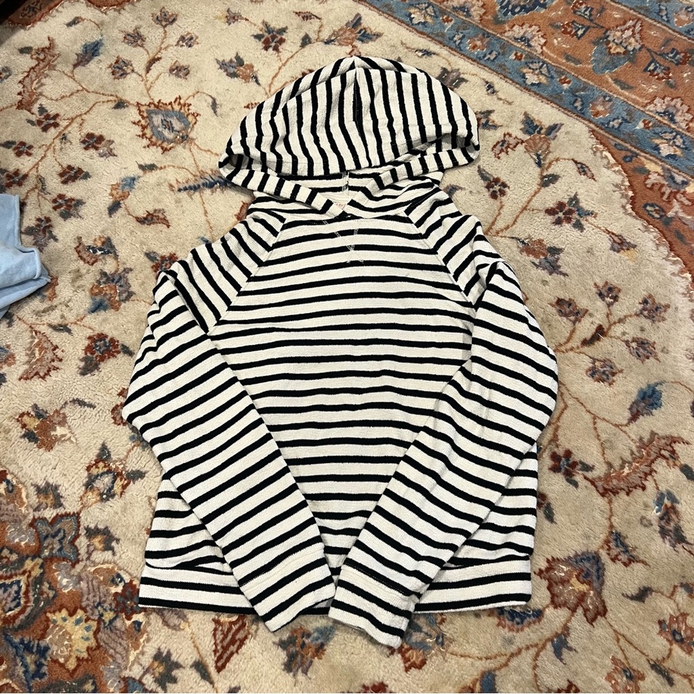 Cat & Jack Black and White Striped Hoodie